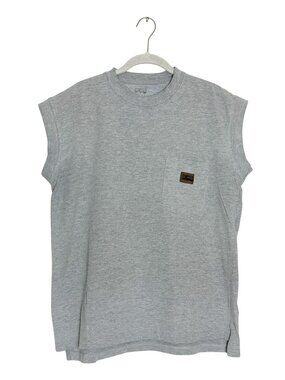 Big Smith Vintage Sleeveless Pocket Tee Gray Workwear Grunge